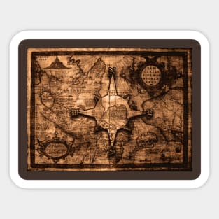 Ancient World Traveler - Map & Compass Rose Sticker